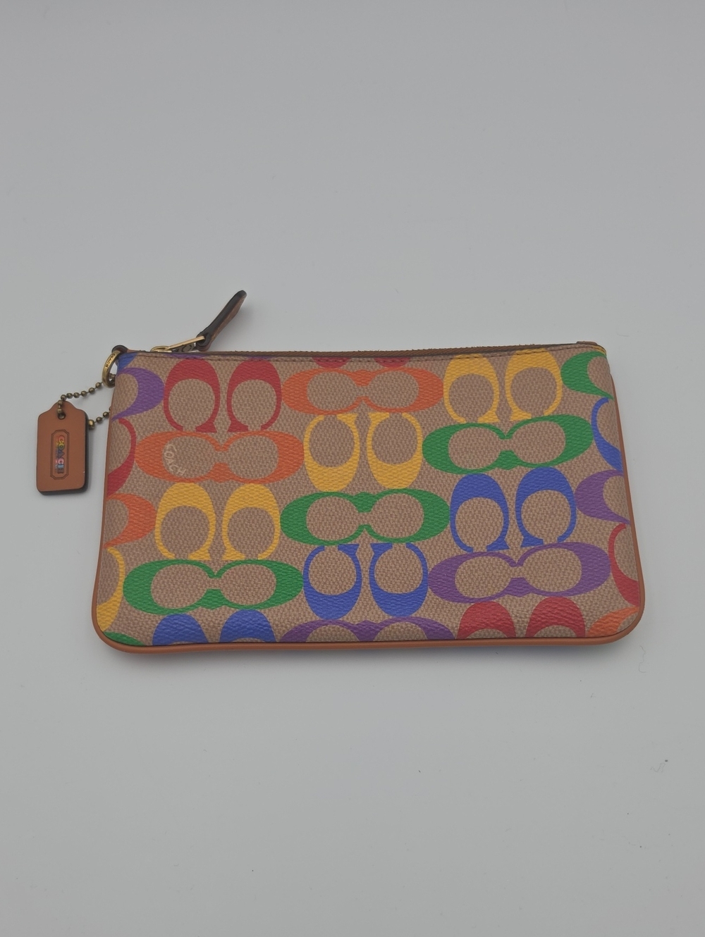 Coach Pride Rainbow/Brown & Signature Mono Limited Edition Wristlet (EUC)✨️🌈✨️